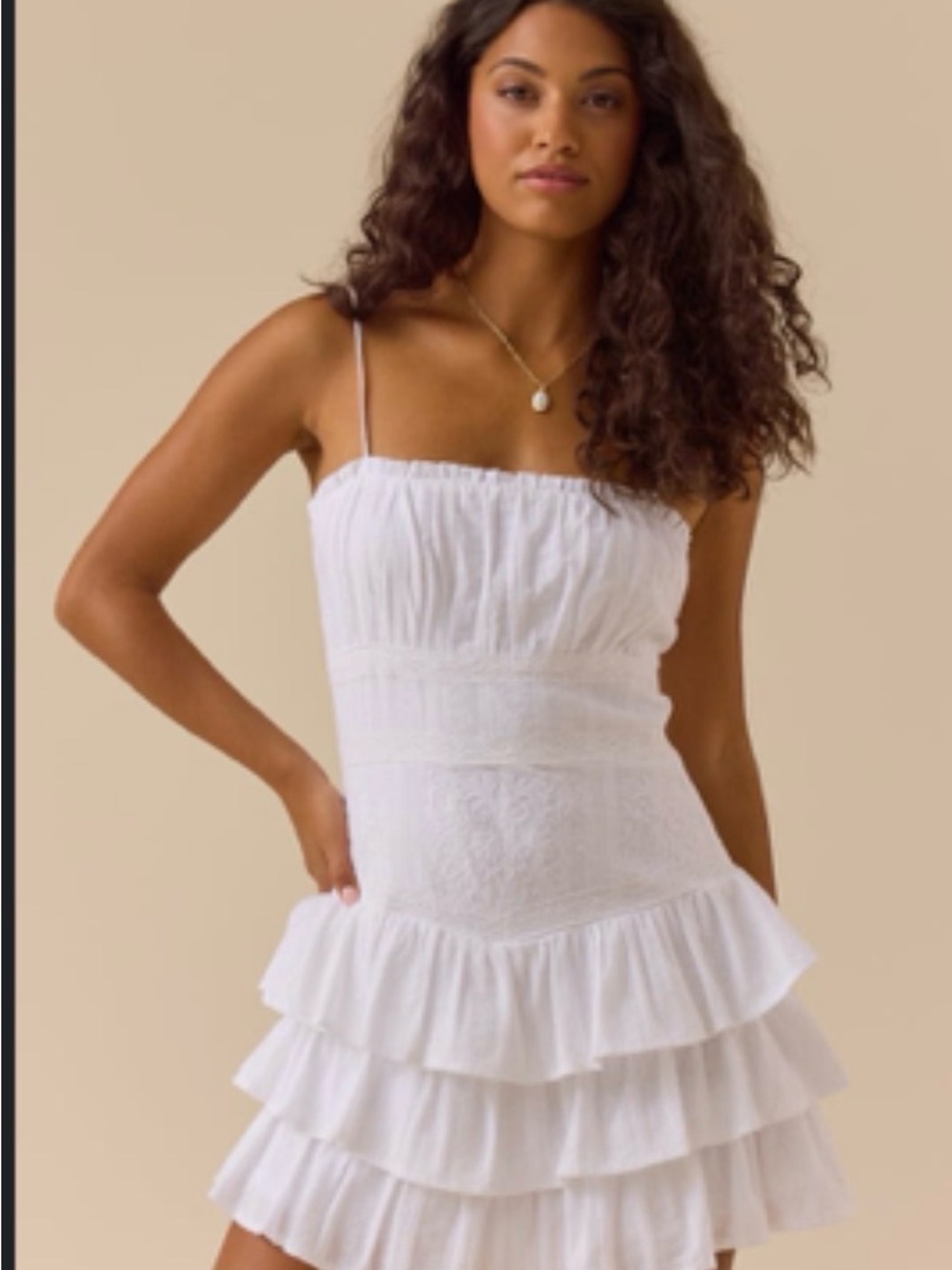 Altar'd State White Tiered Ruffle Sundress